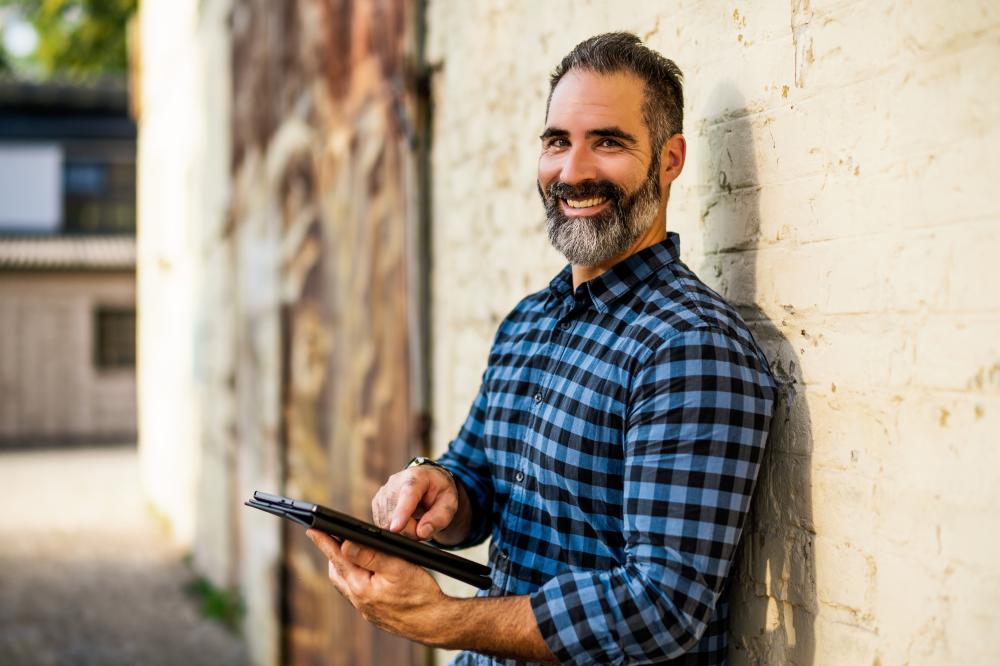 Businessman utilizing SEO strategies on Google My Business